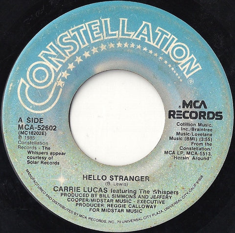 Carrie Lucas ‎– Hello Stranger / Somebody Said - VG 7" Single 45rpm 1985 MCA USA - Funk / Soul