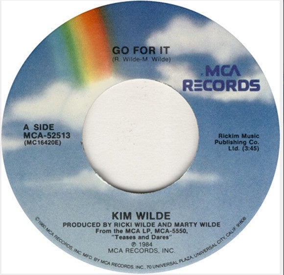 Kim Wilde ‎- Go For It / Lovers On A Beach - Mint- 7" 45 Single 1984 USA - Electronic / Synth Pop - Shuga Records