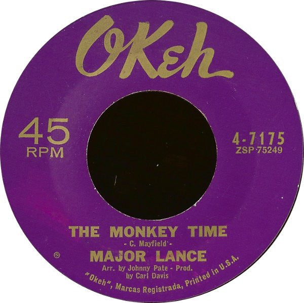 Major Lance ‎– The Monkey Time / Mama Didn't Know - VG 45rpm 1963 USA - Soul - Shuga Records