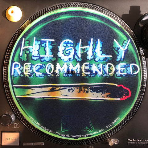 Shuga Records 2020 Limited Edition Vinyl Record Slipmat Highly Recommended Neon Sign Slip Mat