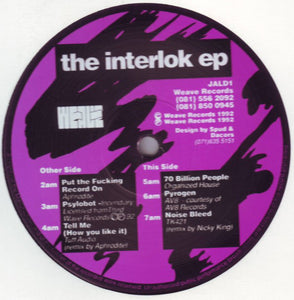 Aphrodite/Incendiary/Tuff Audio/TK421/AV8/Organized House - The Interlok EP - VG+ 12" Single 1992 UK Import - Breakbeat/Hardcore