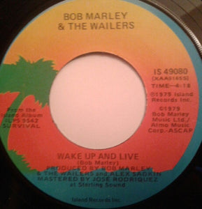 Bob Marley & The Wailers ‎– Wake Up And Live - VG 45rpm 1979 USA - Reggae