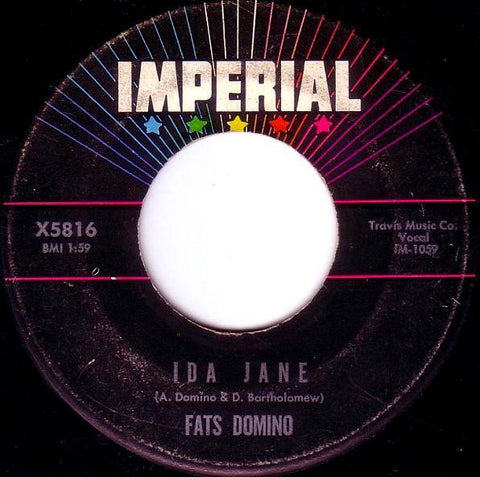 Fats Domino ‎– Ida Jane / You Win Again VG+ 7" Single 45rpm Imperial USA - Jazz / Blues