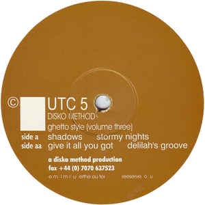 Disko Method ‎– Ghetto Style (Volume Three) - Mint- - 12" Single Record - 199 UK Under The Counter Vinyl - Deep House