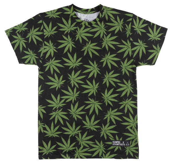 Eleven Paris - Wiz Khalifa Men's Black with Mairjuana Leaves T-Shirt - Shuga Records