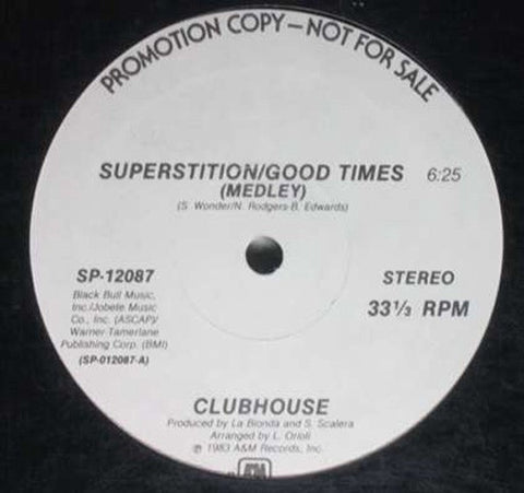Clubhouse - Superstition / Good Time (Medley) - VG+ 1983 A&M White Lbl Promo USA - Disco