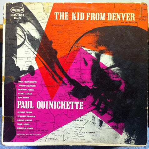 Paul Quinichette ‎– The Kid From Denver - VG (Poor Cover) Lp Record 1956 USA Dawn Mono Vinyl - Jazz