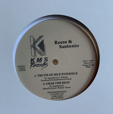 Reese & Santonio ‎– Truth Of Self Evidence (1988) - New 12" Single 2020 KMS UK Import Clear Vinyl - Techno