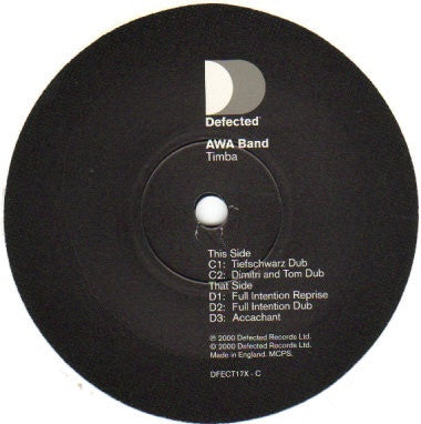 Awa Band ‎– Timba - VG+ 12" Single 2000 Defected UK Import Vinyl - House / Latin - Shuga Records