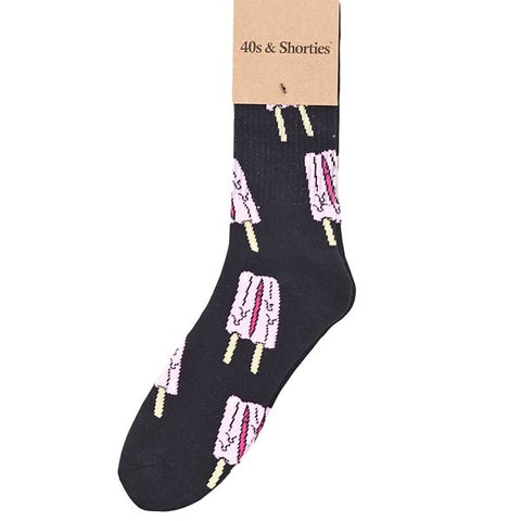 40s and Shorties - Men's Black 'Pussy Pop' Socks