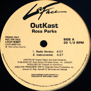 OutKast - Rosa Parks - VG 12" Single USA Promo 1998 - Hip Hop