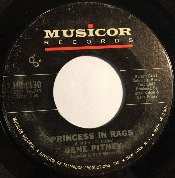 Gene Pitney - Princess In Rags / Amore Mio - VG+ 7" Single 45 Record 1965 USA Musicor Vinyl - Pop Rock