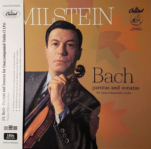Nathan Milstein - Bach ‎– Partitas And Sonatas For Unaccompanied Violin (1957) - New 3 LP Record Box Set South 2019 Analogphonic/Capitol Import 180 gram Mono Vinyl - Classical