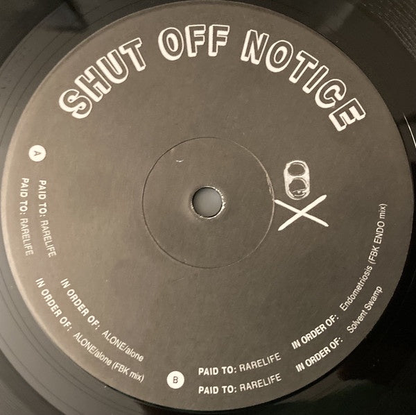 Rarelife ‎– ALONE/alone - New 12" Single 2021 Shut Off Notice USA Vinyl - Techno - Shuga Records