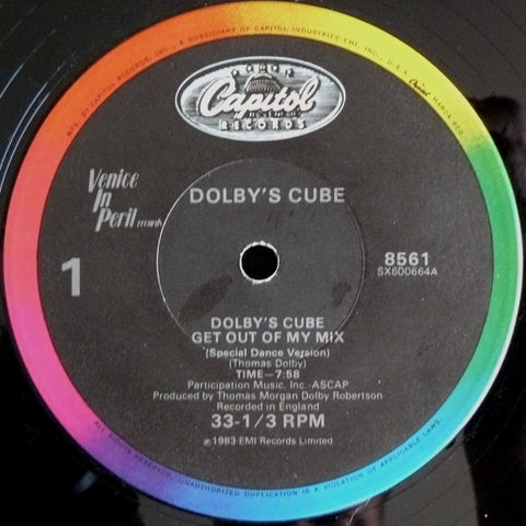 Dolby's Cube - Get Out Of My Mix (Special Dance Version) VG+ - 12" Single 1983 Capitol USA - Synth-Pop