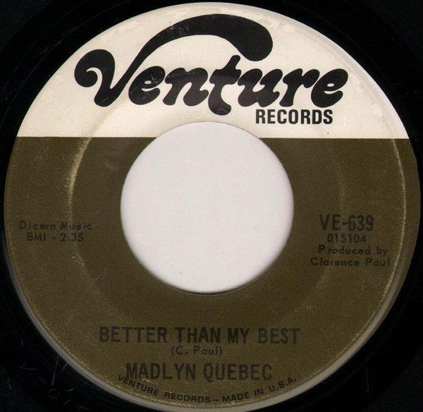 Madlyn Quebec ‎- Better Than My Best / The Love I've Been Looking For - VG 45rpm 1969 USA - Funk / Soul