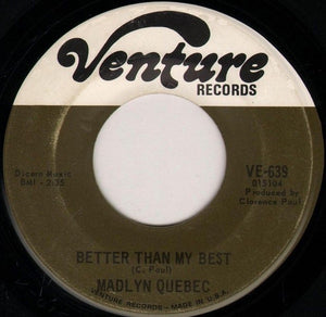 Madlyn Quebec ‎- Better Than My Best / The Love I've Been Looking For - VG 45rpm 1969 USA - Funk / Soul