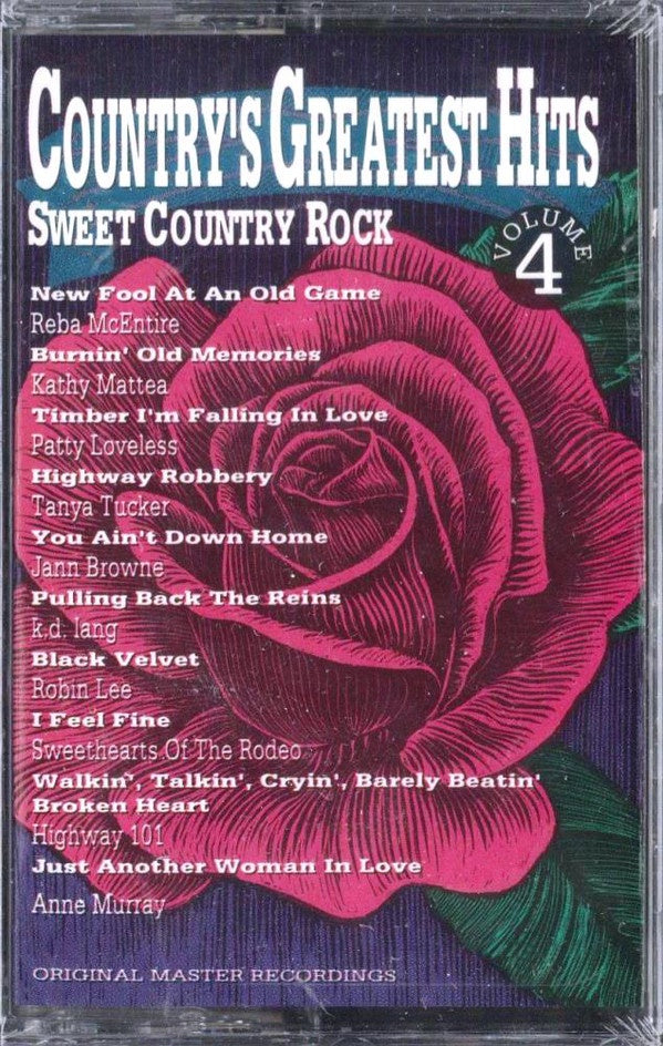 Various – Country's Greatest Hits Volume 4 Sweet Country Rock - Used Cassette Tape Priority 1990 USA - Country Rock