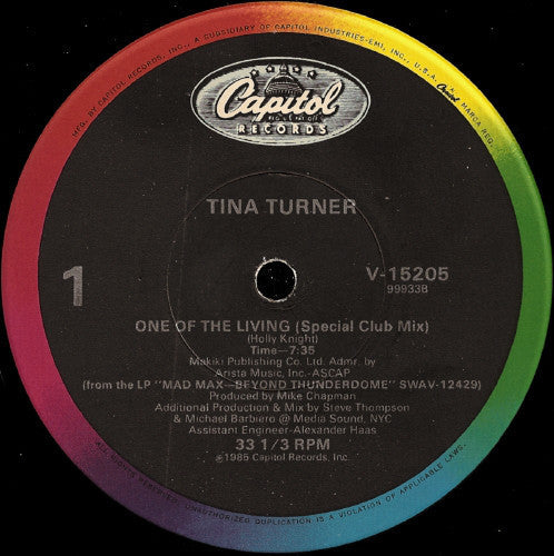 Tina Turner - One Of The Living Mint- - 12" Single 1985 Capitol USA - Synth-Pop