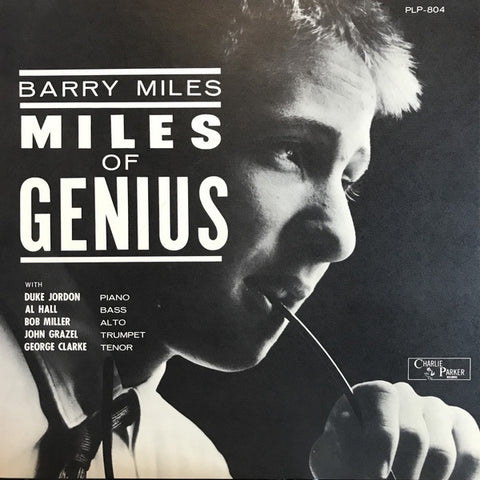 Barry Miles ‎– Miles Of Genius - VG+ Lp Record 1962 Charlie Parker USA Mono Vinyl - Bop / Contemporary Jazz