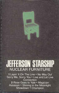 Jefferson Starship- Nuclear Furniture- Used Cassette- 1984 RCA Records USA- Rock/Pop