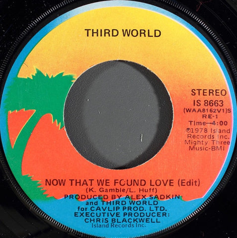 Third World - Now That We Found Love / Night Heat - VG+ 7" Single 45RPM 1978 Island USA - Disco