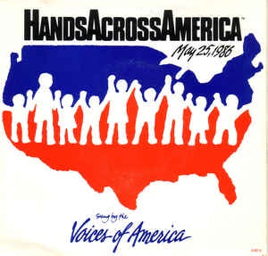 Voices Of America ‎– Hands Across America / We Are The World - VG+ 7" Single 45RPM 1986 EMI America USA - Pop