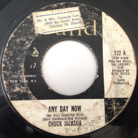 Chuck Jackson ‎– Any Day Now / The Prophet - VG+ 7" Single 45rpm 1962 Wand US - Soul / Rock