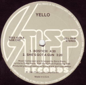 Yello - Bostich - VG- 12" Single 1981 Stiff Amerca USA - Synth-Pop