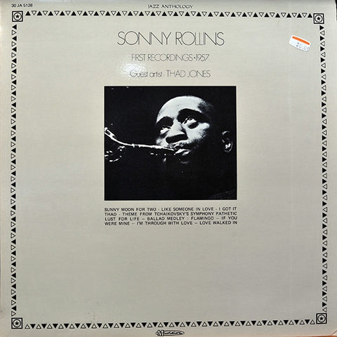 Sonny Rollins Guest Artist : Thad Jones ‎– First Recordings 1957 - VG+ LP Record 1975 Musidisc France Import Vinyl - Jazz / Bop