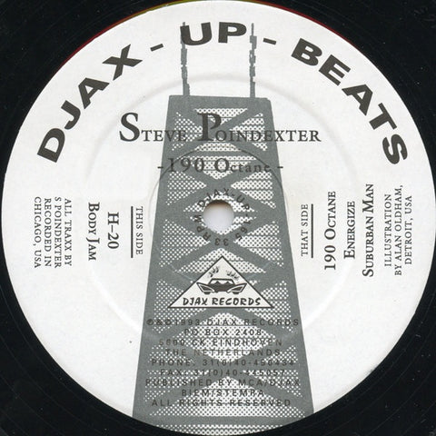 Steve Poindexter - 190 Octane - VG- 12" Single 1993 Djax-Up-Beats Netherlands Import - Techno