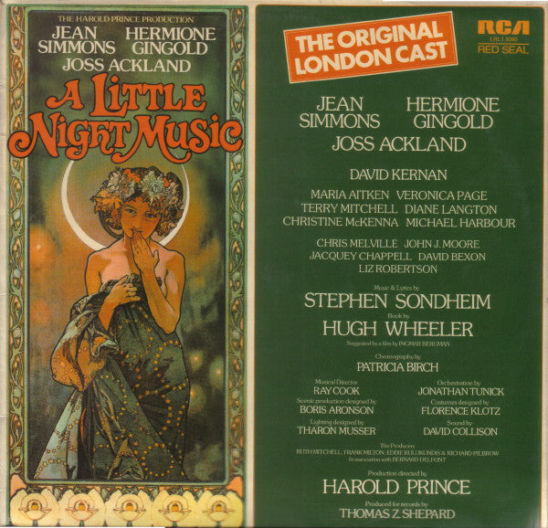 Jean Simmons, Hermione Gingold, Joss Ackland - A Little Night Music (Original London Cast) - VG+ 1975 Stereo USA - Original Cast