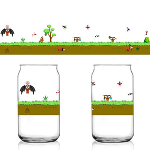 Shuga Records Weed & Beer Duck Hunt Dog NES 8-Bit 16 oz Libbey Can Beer Glass Drinkware - Shuga Records