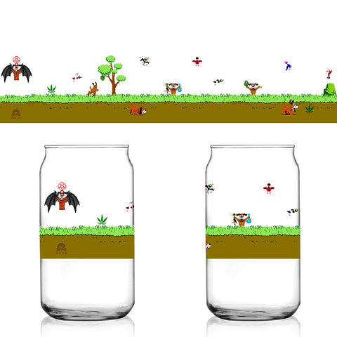 Weed & Beer Duck Hunt Dog NES 8-Bit Shuga Records 16 oz Libbey Can Glass Limited Batch1