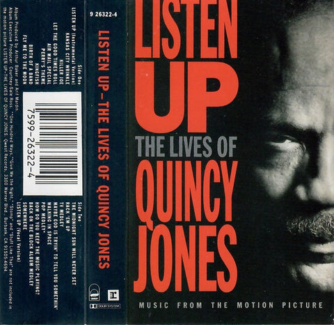 Quincy Jones ‎– Listen Up (The Lives Of Quincy Jones) - Used Cassette 1990 Qwest - Soundtrack