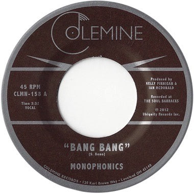 Monophonics ‎– Bang Bang / Thinking Black - New 7" Single Record 2018 Colemine Vinyl  - Funk / Psychedelic