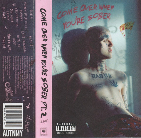 Lil' Peep ‎– Come Over When You're Sober, Pt. 2 - New Cassette 2018 Columbia Limited Edition Pink Tape - Cloud Rap / Emo