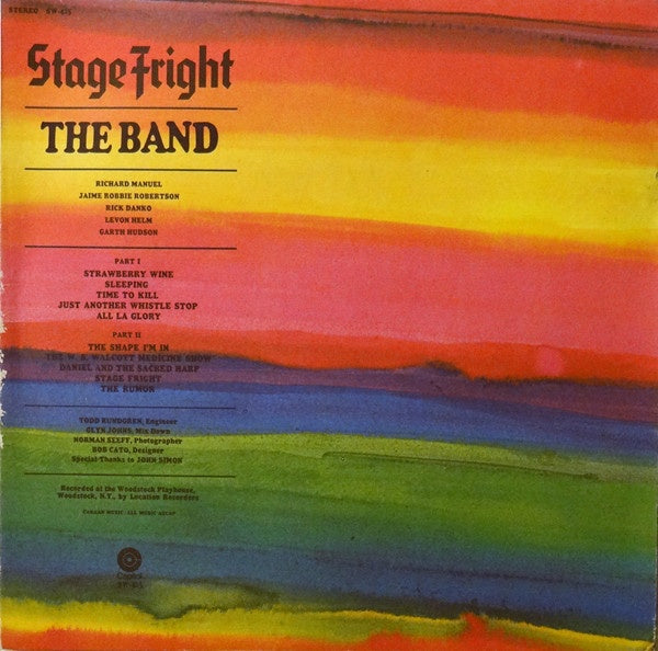The Band - Stage Fright - VG LP Record 1970 Capitol Original Vinyl & RL Bob Ludwig Mastered - Classic Rock / Folk Rock - Shuga Records