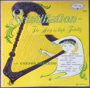 Carlos Salzedo ‎– Scintillation The Harp In High Fidelity - VG+ 1954 Mono USA Original Press (Bjorn Wiinblad Cover Art) - Classical