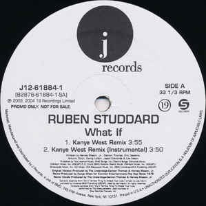 Ruben Studdard ‎– What If (Kanye West Remix) - Mint- 12" Single Record - 2004 USA J Vinyl - Hip Hop / RnB