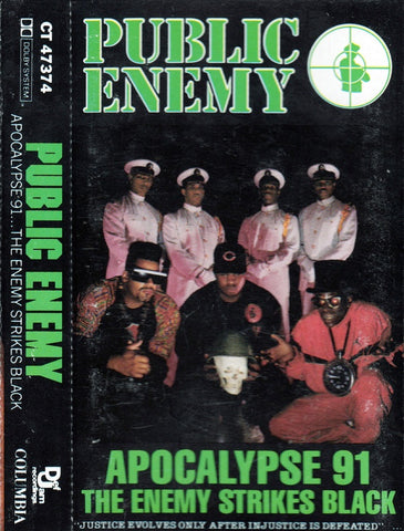 Public Enemy ‎– Apocalypse 91... The Enemy Strikes Black - Used Cassette 1991 Def Jam - Hip Hop