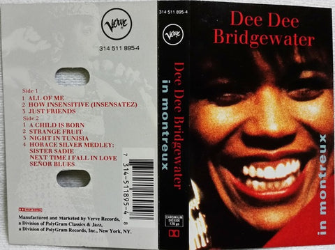 Dee Dee Bridgewater ‎– In Montreux - Used Cassette Verve 1990 USA - Jazz