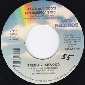 Trisha Yearwood ‎– XXX's And OOO's (An American Girl) / One In A Row VG+ 7" Single 45rpm 1994 MCA USA - Country