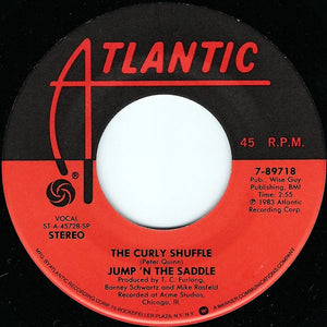 Jump 'N The Saddle- The Curly Shuffle / Jump For Joy- VG+ 7" Single 45RPM- 1983 Atlantic USA- Pop/Novelty