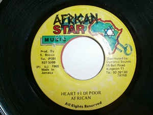 African - Heart Fi Di Poor - VG 7" Single 45RPM 1995 African Star Music Jamaica - Reggae / Dancehall