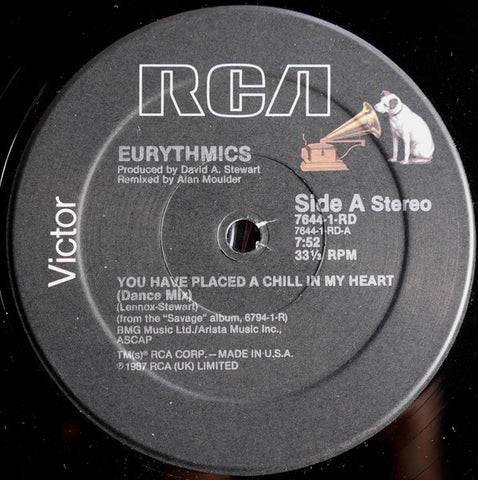 Eurythmics - You Have Placed A Chill In My Heart (Special Dance Remix) - M- 12" Single 1988 RCA Victor USA - Electronic / Synth-Pop