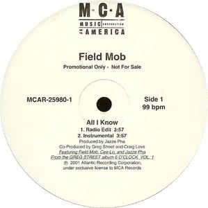 Field Mob ‎– All I Know - M- 12" Single 2001 MCA USA - Hip Hop