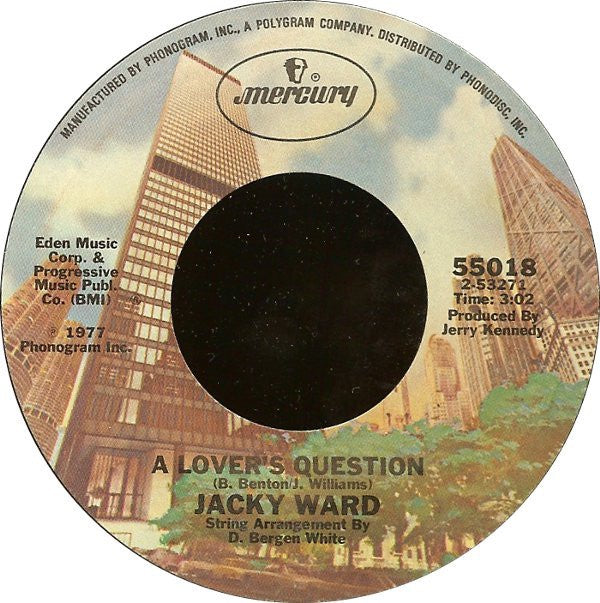 Jacky Ward ‎- A Lover's Question / She Belongs To Me - Mint- 7" Single 45 RPM 1977 USA - Folk / Country - Shuga Records