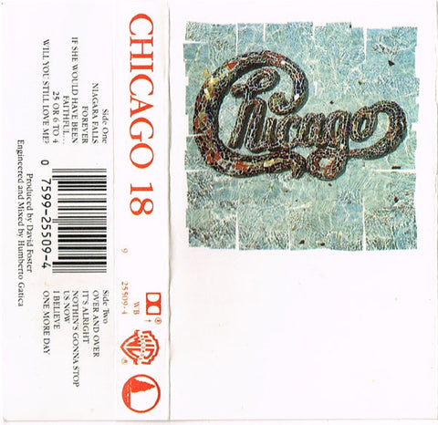 Chicago ‎– Chicago 18 - Used Cassette Tape Warner 1986 USA - Rock / Pop Rock