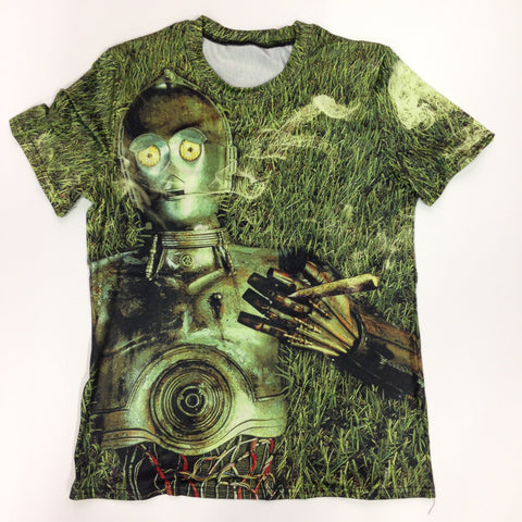 Stoned C3PO - 88% Polyester / 12% Spandex Blend T-Shirt
